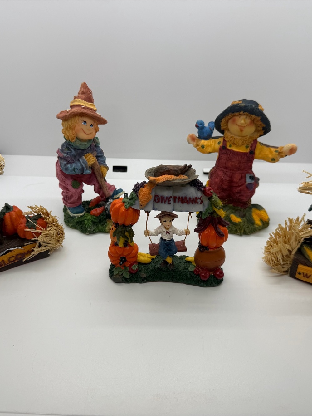 Vintage Ks Collection Give Thanks Welcome Scarecrow Figures